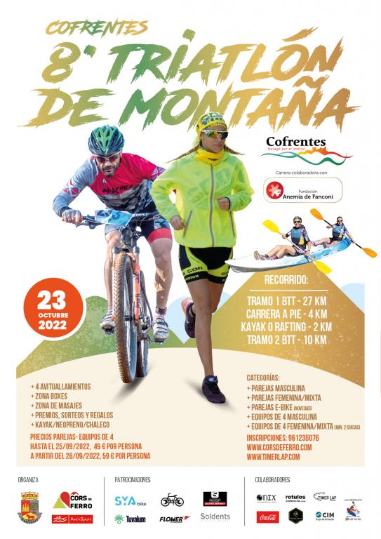 imagen cartel triatlón de montaña cofrentes